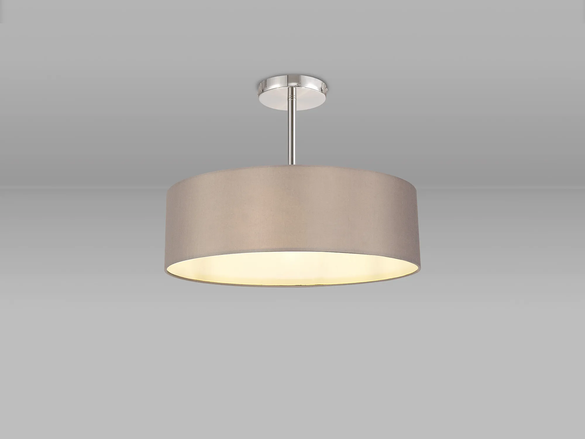 Baymont 45cm Semi Flush 5 Light Polished Chrome, Grey DK0726  Deco Baymont CH GR